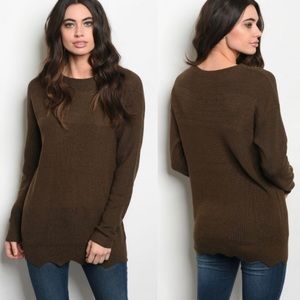 Scallop Hem Sweater